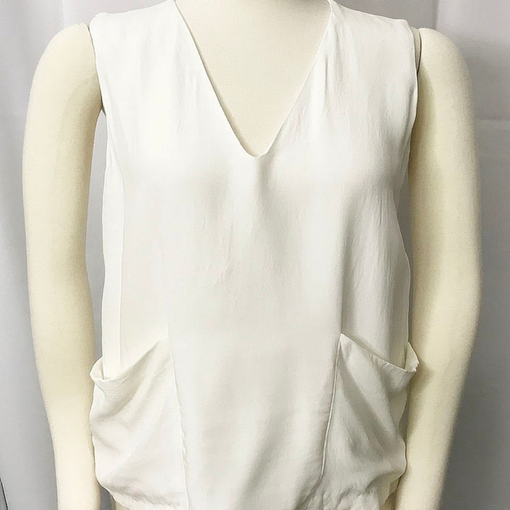 Zara Basic Collection V Neck Lined Top - image 1